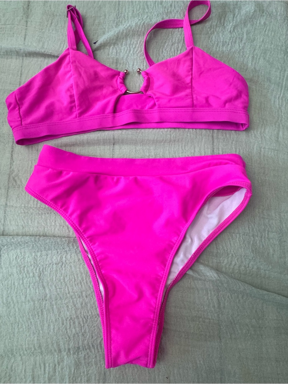 SHEIN Neon Pink Two-Piece Bikini Set